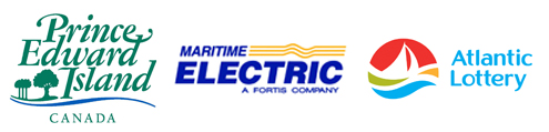 Sponsor logos of Government of Prince Edward Island, Maritime Electric and Atlantic Lottery